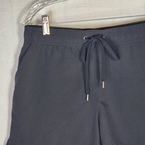 Tek Gear DryTek Poly Span Black Moisture Wicking Elastic Tie Waist Shorts Size S - Picture 6 of 16